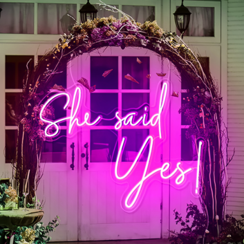 She Said Yes Wedding Neon Sign: Illuminating Your Love Story with Radiance!