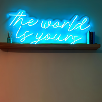 The World is Yours Neon Sign: Illuminate Your Space with Confidence and Ambition