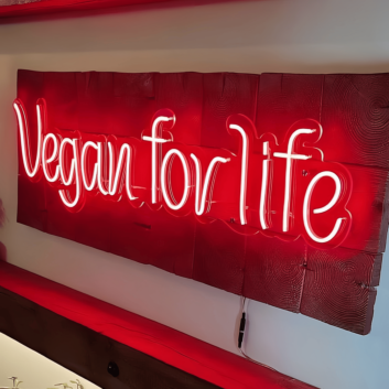 Vegan For Life: Illuminate Your Compassionate Lifestyle with Neon Brilliance