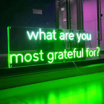 What Are You most Grateful For Neon Sign: Reflect on Your Blessings with Neon