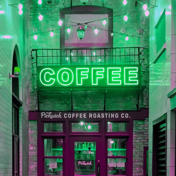 Coffee Outline Letter LED Neon Sign