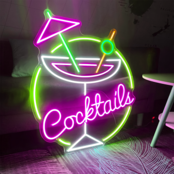 Customize Cocktails Bar: Illuminate Your Space with Neon Mixology