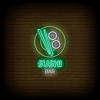 Sushi Bar Circle LED Neon Sign