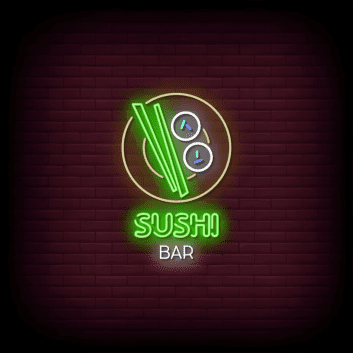 Sushi Bar Circle LED Neon Sign