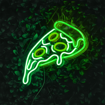Melting Cheese Pizza Slice LED Neon Sign