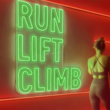 Run Lift Climb Gym: Illuminate Your Space with Neon Fitness