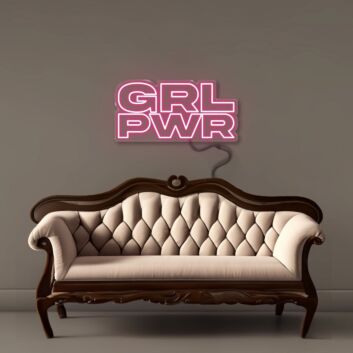 GRL PWR Block Letter LED Neon Sign