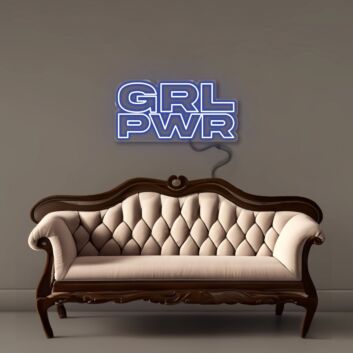 GRL PWR Block Letter LED Neon Sign