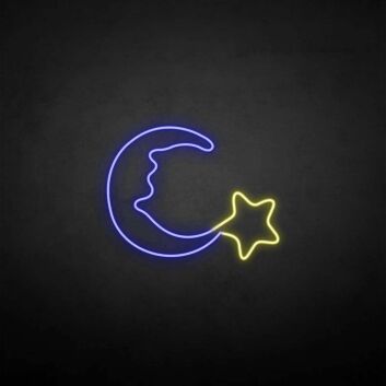 Moon and star2&#39; neon sign