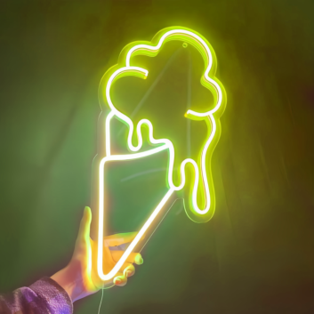 Sweet Indulgence Ice Cream Cone Neon Sign