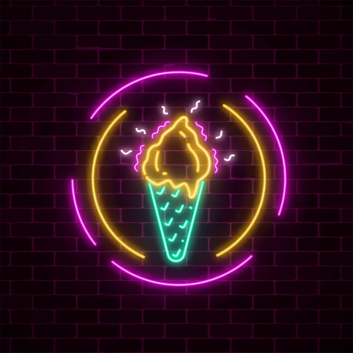 Chill Out Ice Cream Cone Neon Sign