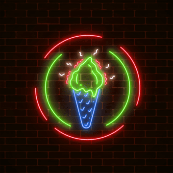 Chill Out Ice Cream Cone Neon Sign