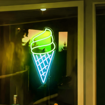Summer ScoopsLuscious Ice Cream Neon Sign