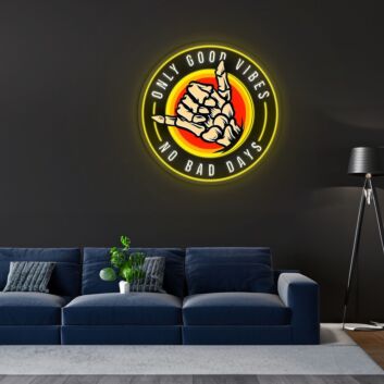 Only Good Vibes Neon Sign X Acrylic Artwork