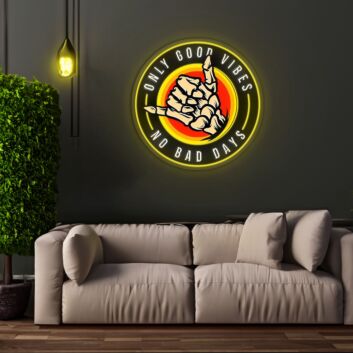 Only Good Vibes Neon Sign X Acrylic Artwork