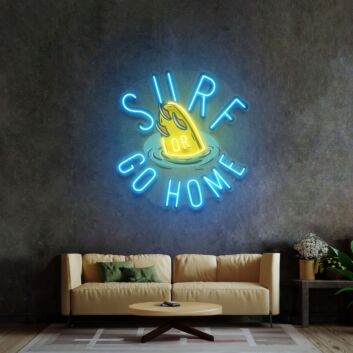 Surf Or Go Home Led Neon Sign Light Pop Art