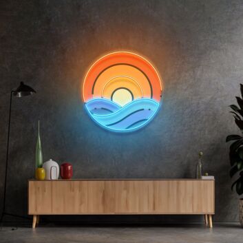 Sunset On Ocean Led Neon Sign Light Pop Art