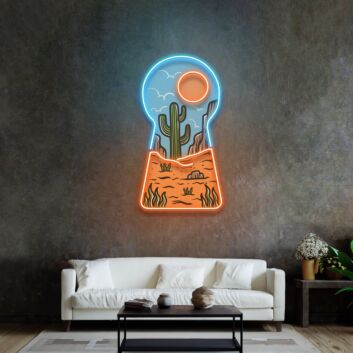 Red Desert Led Neon Acrylic Artwork