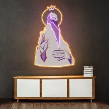 Crowned Hooded Skeleton LED Neon Acrylic Artwork