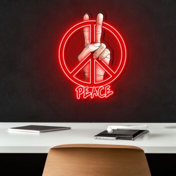 Peace Sign Neon Sign X Acrylic Artwork