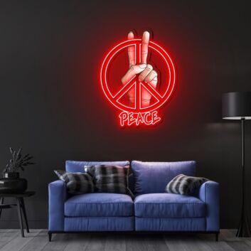 Peace Sign Neon Sign X Acrylic Artwork
