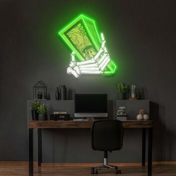 Money Hands Led Neon Acrylic Artwork