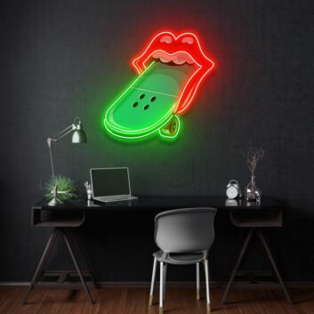 Lips Skateboard Led Neon Acrylic Artwork