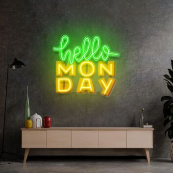 Hello Monday Led Neon Sign Light Pop Art