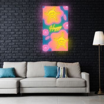 Happy Neon Sign X Acrylic Artwork