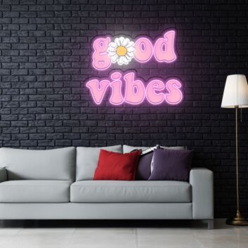 Good Vibes Neon X Acrylic Artwork