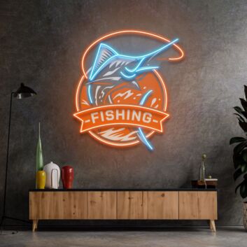 Fishing Logo Led Neon Sign Light Pop Art