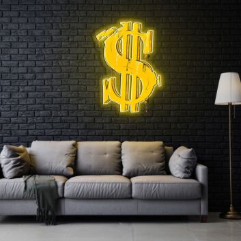 Dollar Sign Graffti Neon Sign X Acrylic Artwork