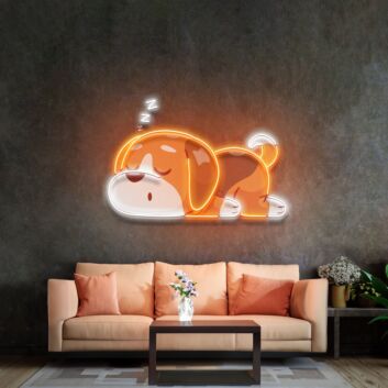 Dog Falling Asleep Led Neon Sign Light Pop Art