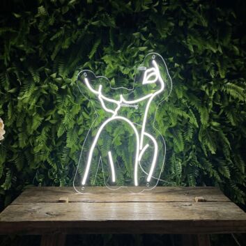 &#39;Woman pose&#39; neon sign