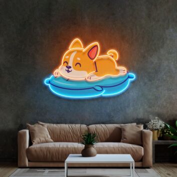 Cute Chilling Puppy LED Neon Pop Art