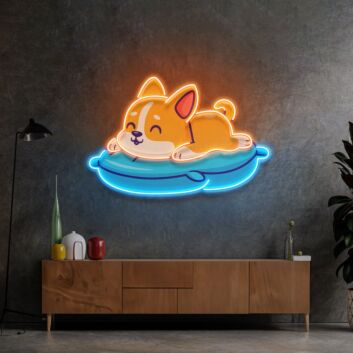 Cute Chilling Puppy LED Neon Pop Art
