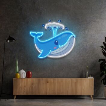 Baby Whale Spout Led Neon Sign Light Pop Art
