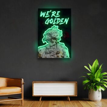 Were Golden Neon X Acrylic Artwork