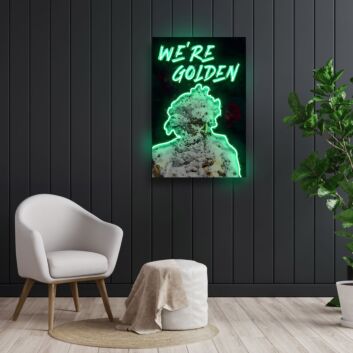 Were Golden Neon X Acrylic Artwork