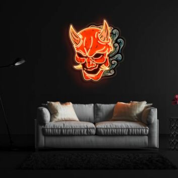 Hannya Mask Neon X Acrylic Artwork