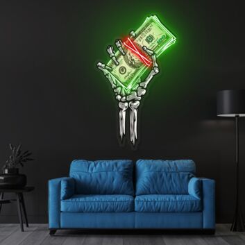 Get Rich Or Die Trying Neon X Acrylic Artwork