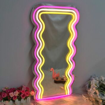 Wavy Waves Mirror Neon Light