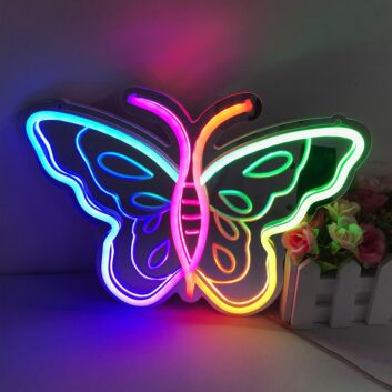Butterfly Bliss Colorful Mirror Neon Signs