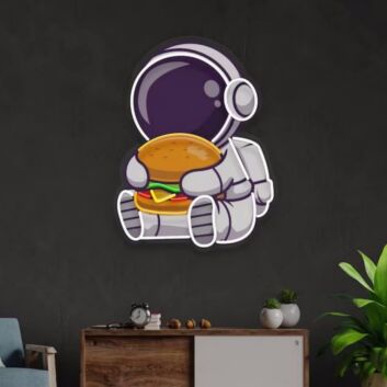 Burger Astronaut Led Neon Sign Light Pop Art