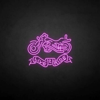 Live 2 Ride Motorcycle LED Neon Sign