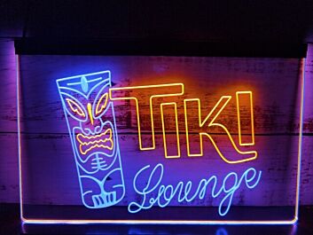 Tiki Lounge Two Tone Hanging Neon Sign