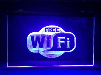 Free WiFi Hanging Neon Sign