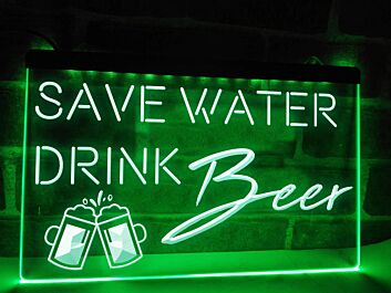Save Water Drink Beer Hanging Neon Sign