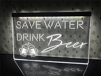 Save Water Drink Beer Hanging Neon Sign