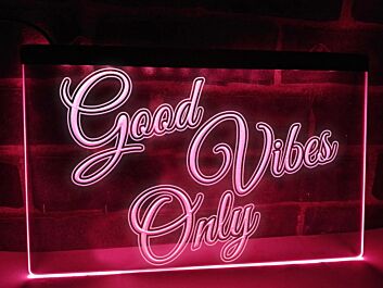 Good Vibes Only Hanging Neon Sign